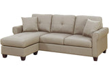 Sanders Beige 86" Wide Reversible Sectional