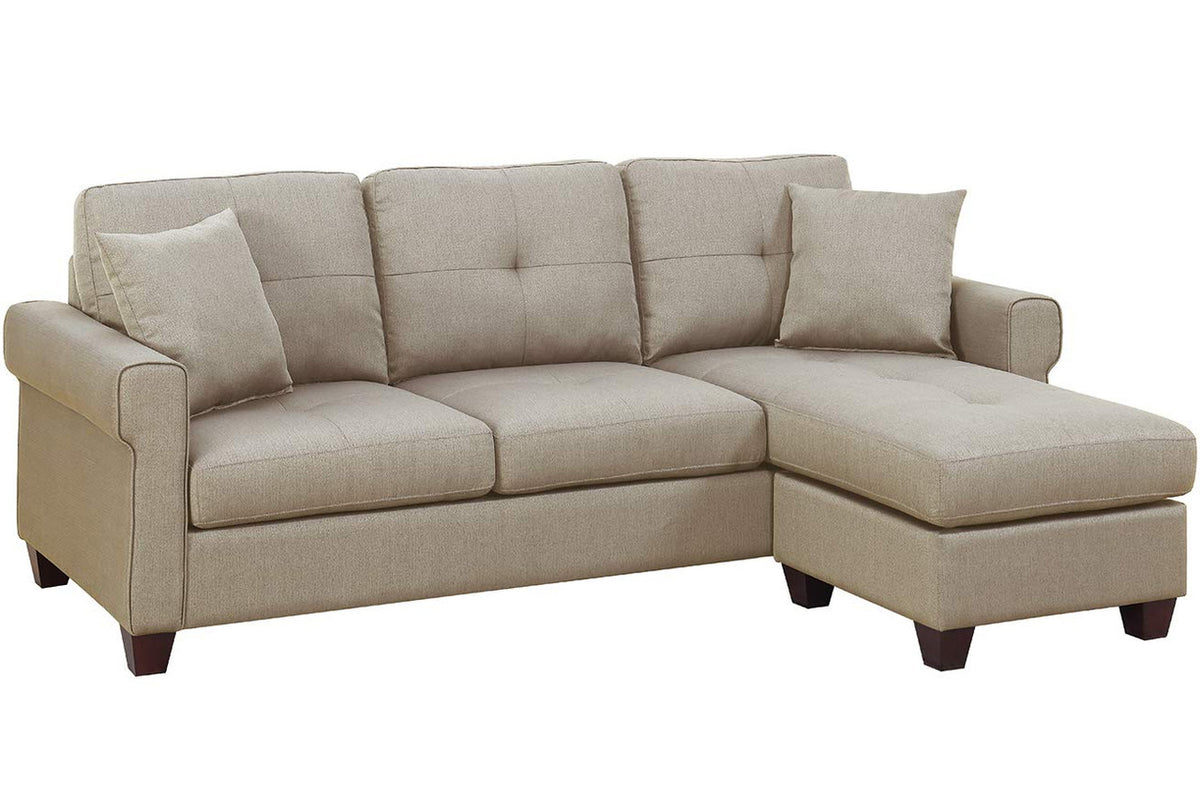 Sanders Beige 86" Wide Reversible Sectional