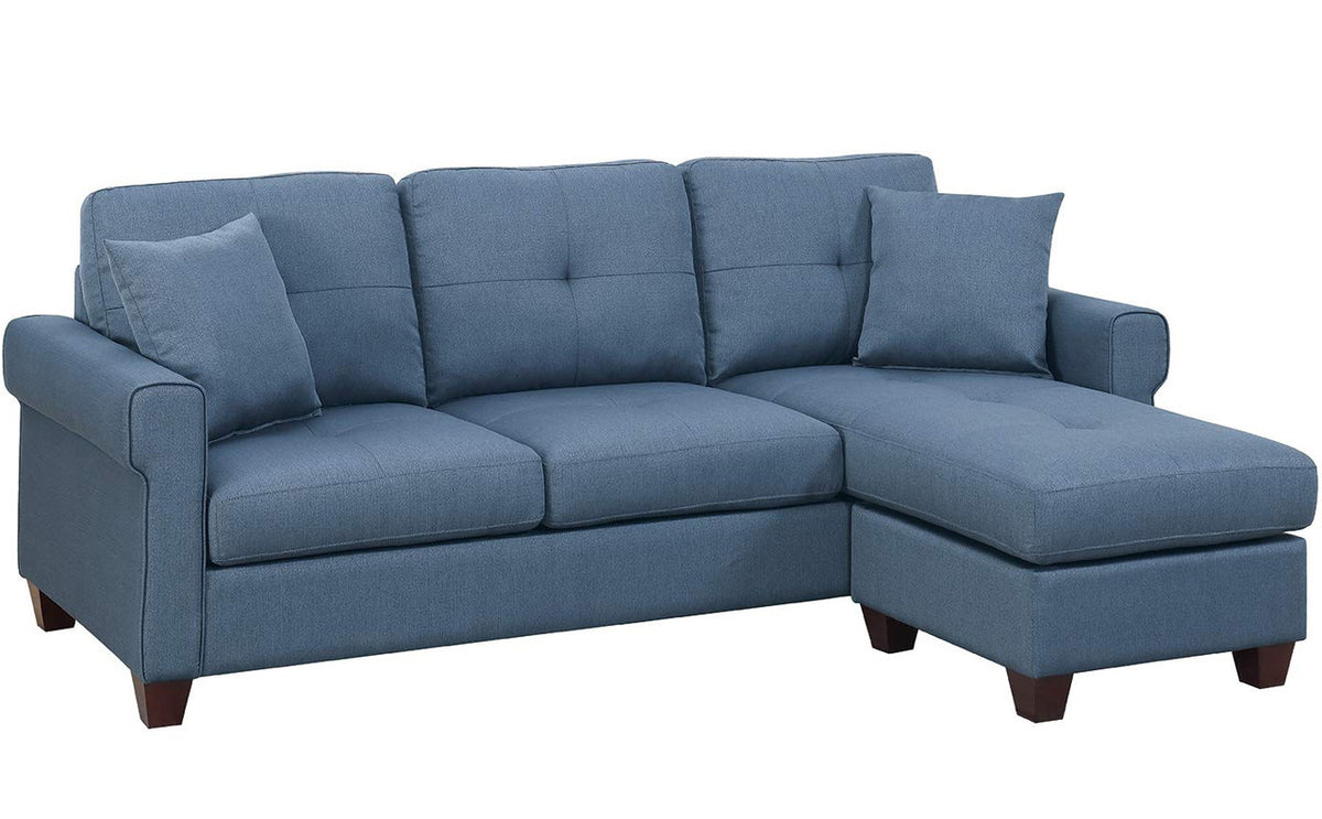 Sanders Blue 86" Wide Reversible Sectional