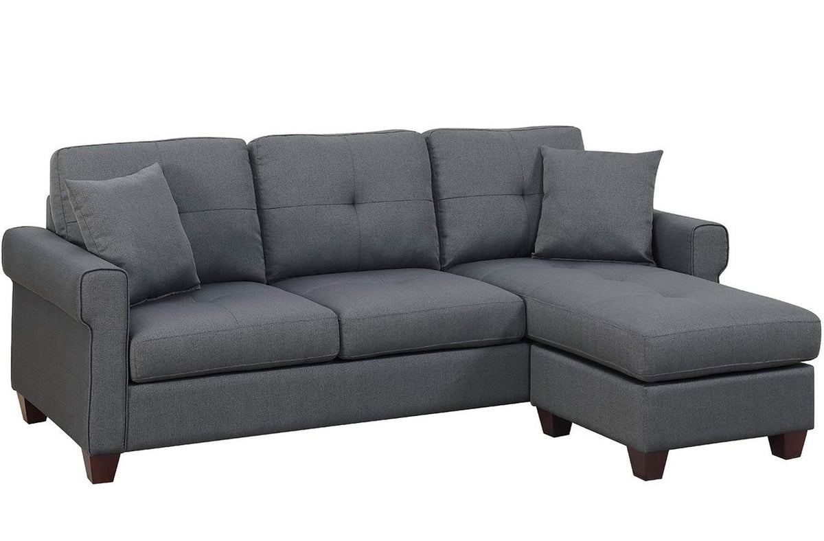 Sanders Gray 86" Wide Reversible Sectional