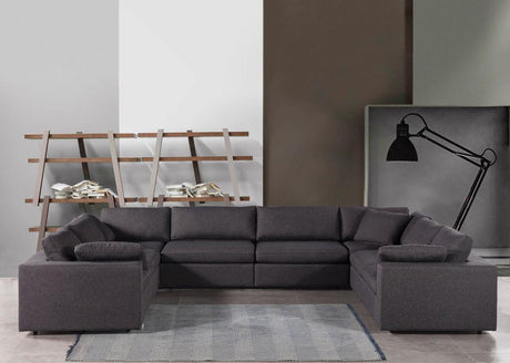 SANDRA 8 Piece 158" Wide Smoke Modular Sectional