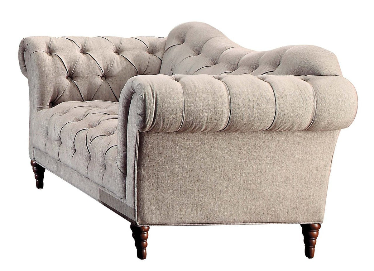 Santa Monica Tone Fabric Tufted Back Loveseat
