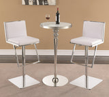 Savino White & Stainless Steel Bar Table
