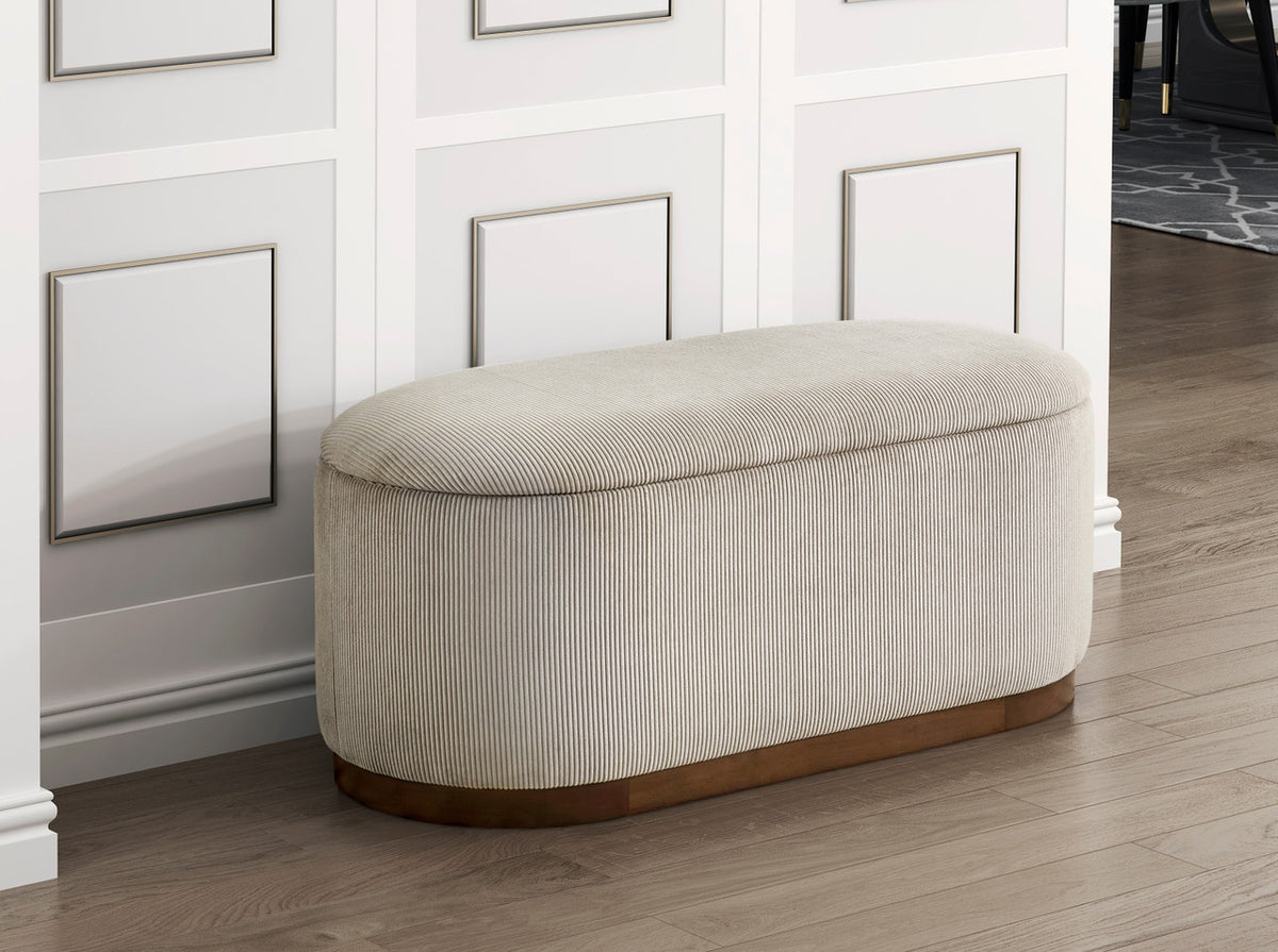 SCARLETT Taupe Storage Bench