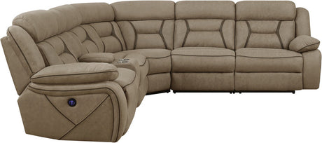 SEDONA Light Brown 125" Wide Power Sectional with USB Ports