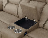 SEDONA Light Brown 125" Wide Power Sectional with USB Ports