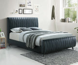 SETH Black Faux Leather Bed