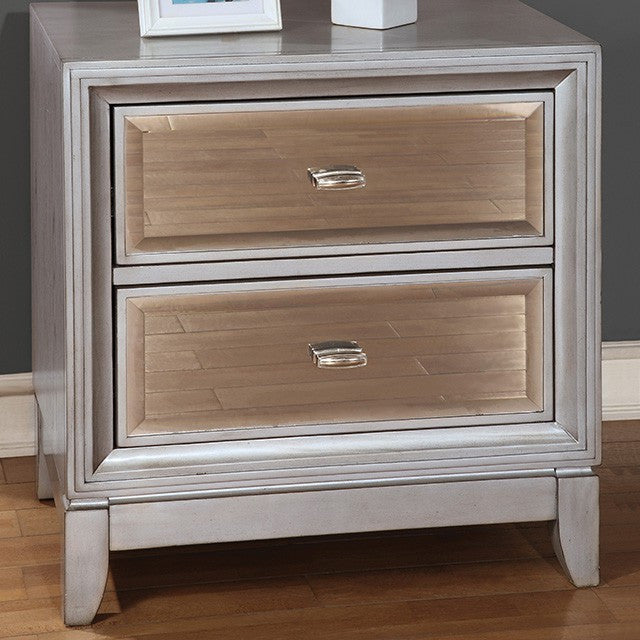 LANAI Champagne & Gold Mirror 23" Wide Nightstand