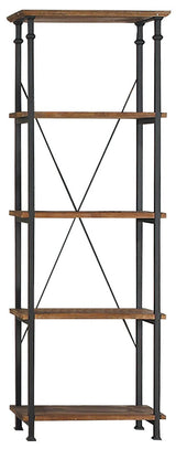 Smith Burnished Brown Wood/Iron Bookcase