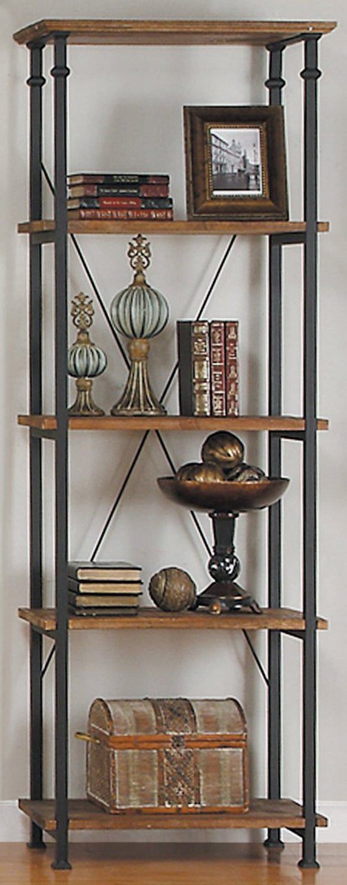 Smith Burnished Brown Wood/Iron Bookcase