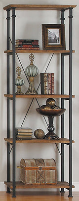 Smith Burnished Brown Wood/Iron Bookcase