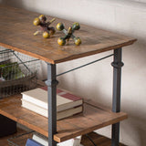 SMITH Burnished Brown Wood/Iron Tv Stand/Sofa Table