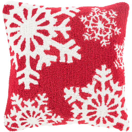 Designer Snowflakes Red Pillow