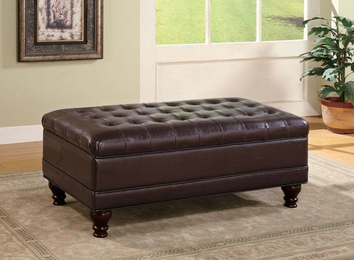 SOLANA Brown Storage Ottoman