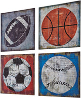 SPORTS BALLS 4 Piece Wall Art