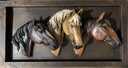 STALLIONS 19" Wide Wall Decor
