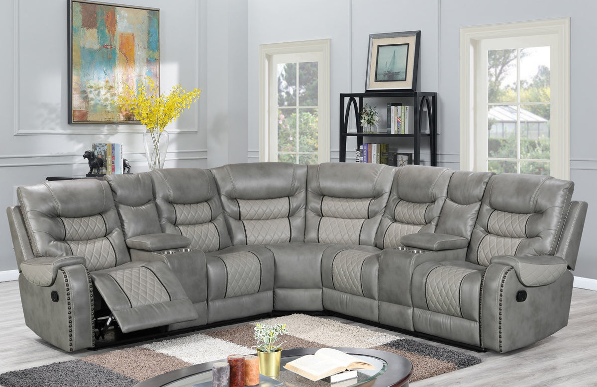 Starwood Grey 115" Wide Reclining Sectional