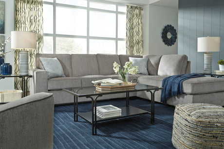 STELLAR Nickel 112" Wide Queen Sleeper Sectional