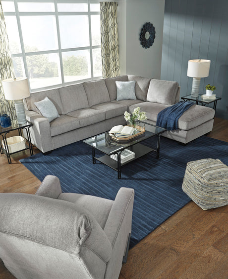 STELLAR Nickel 112" Wide Queen Sleeper Sectional
