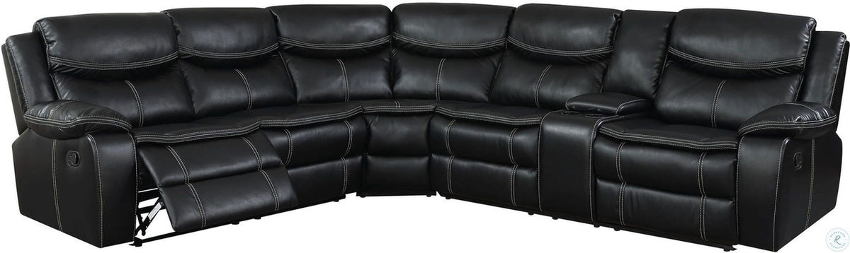 STEVAN Black 123" Wide Reclining Sectional
