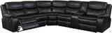 STEVAN Black 123" Wide Reclining Sectional