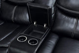 STEVAN Black 123" Wide Reclining Sectional