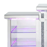 TAHITI Mirrored 82" Wide Fireplace with LED Lights & Bluetooth