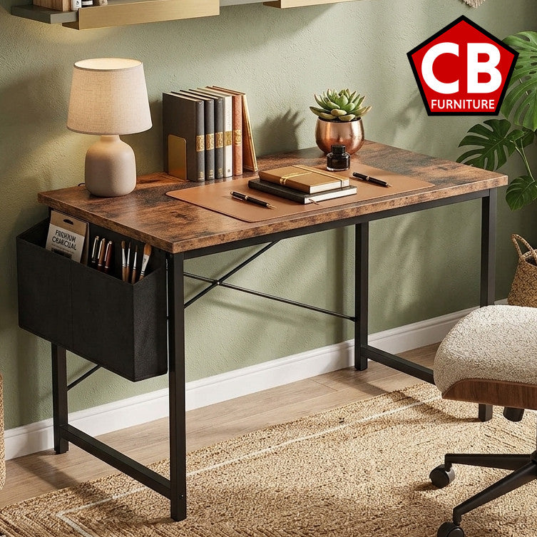 KESNER Brown 32" Wide x 20" Depth Desk with Storage (RTA)