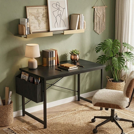 KESNER Black 32" Wide x 20" Depth Desk with Storage (RTA)