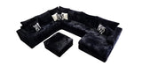 TEXAN Black Corduroy 160" Wide x 122" Depth Oversized Sectional