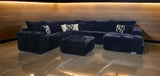 TEXAN Black Corduroy 160" Wide x 122" Depth Oversized Sectional