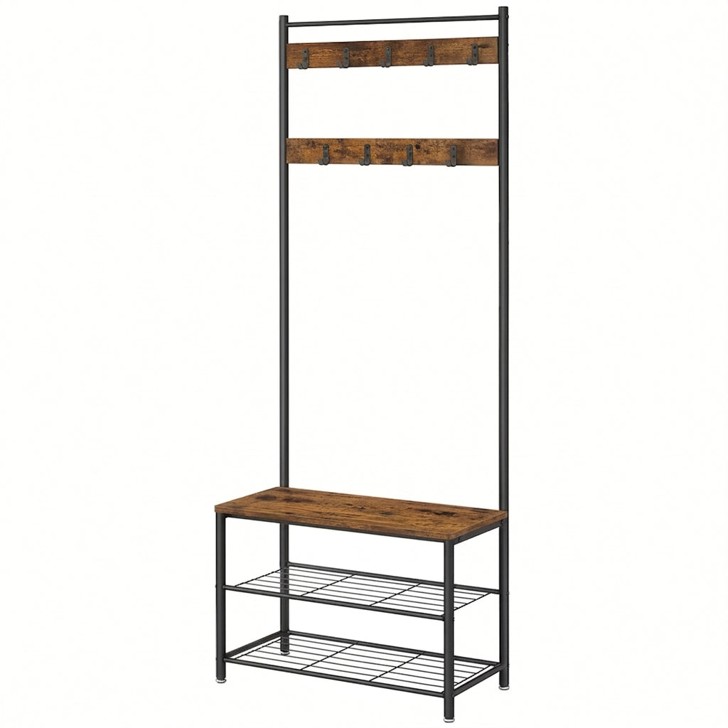 TOMASSO Brown 28" x 69" Hall Tree