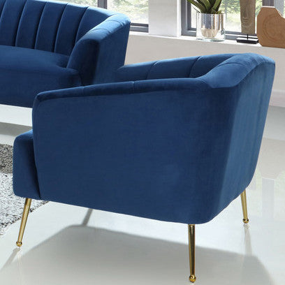 TULUM Blue Velvet 43" Wide Arm Chair