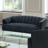 TULUM Black Velvet 62" Wide Loveseat