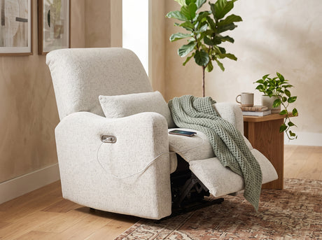 TURNEY Off-White Performance Fabric 37" Wide x 42" Power Recliner