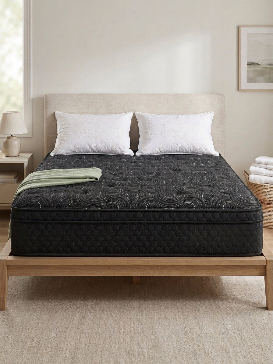 TWILIGHT Black Euro-Top 12.5" Medium Mattress