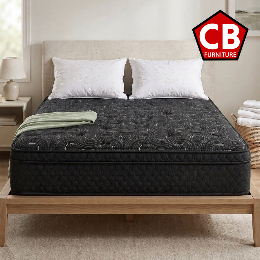 TWILIGHT Black Euro-Top 12.5" Medium Mattress