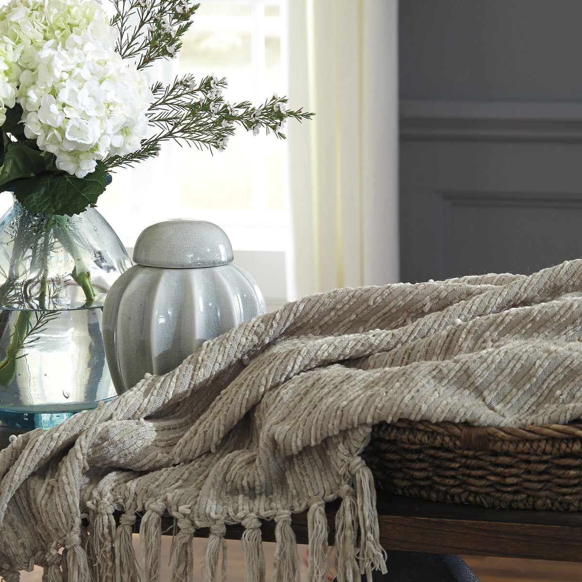 TABBY Almond 50" x 60" Decorative Throw