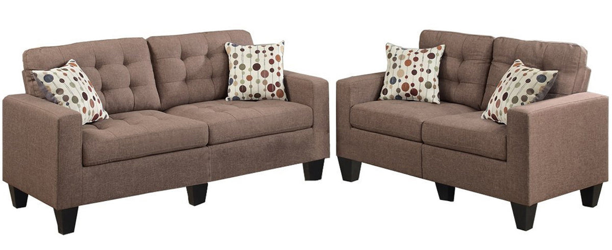 TEMPOE Light Coffee Living Room Set