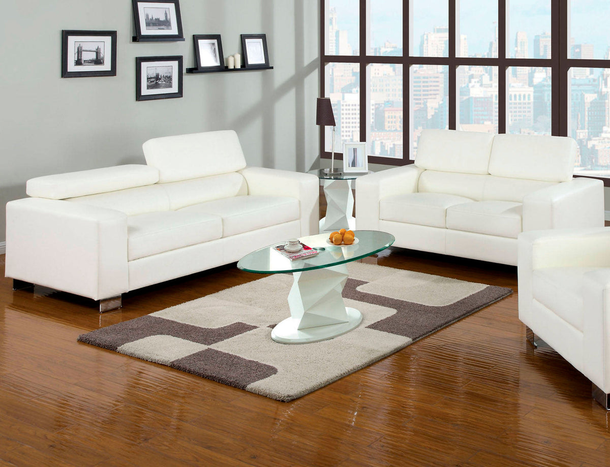 Temre White 68" Wide Loveseat