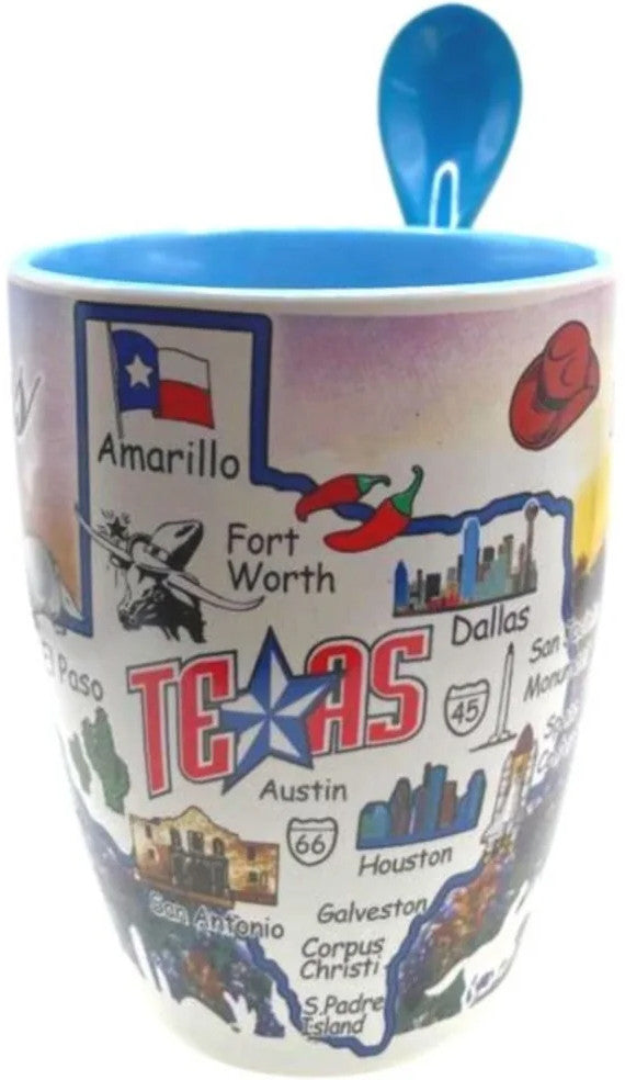 TEXAS Lone Star Mug with Spoon, 13 oz.