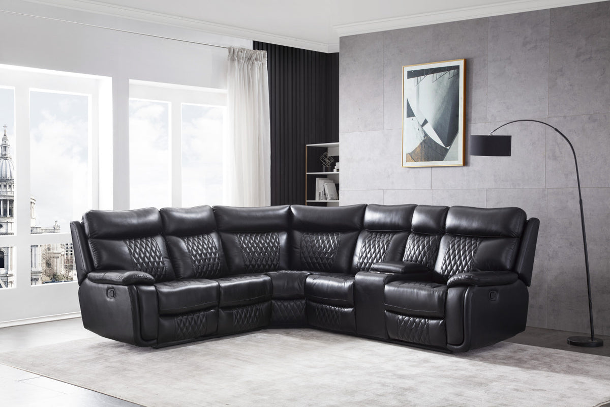 Torus Black 100" Wide Reclining Sectional