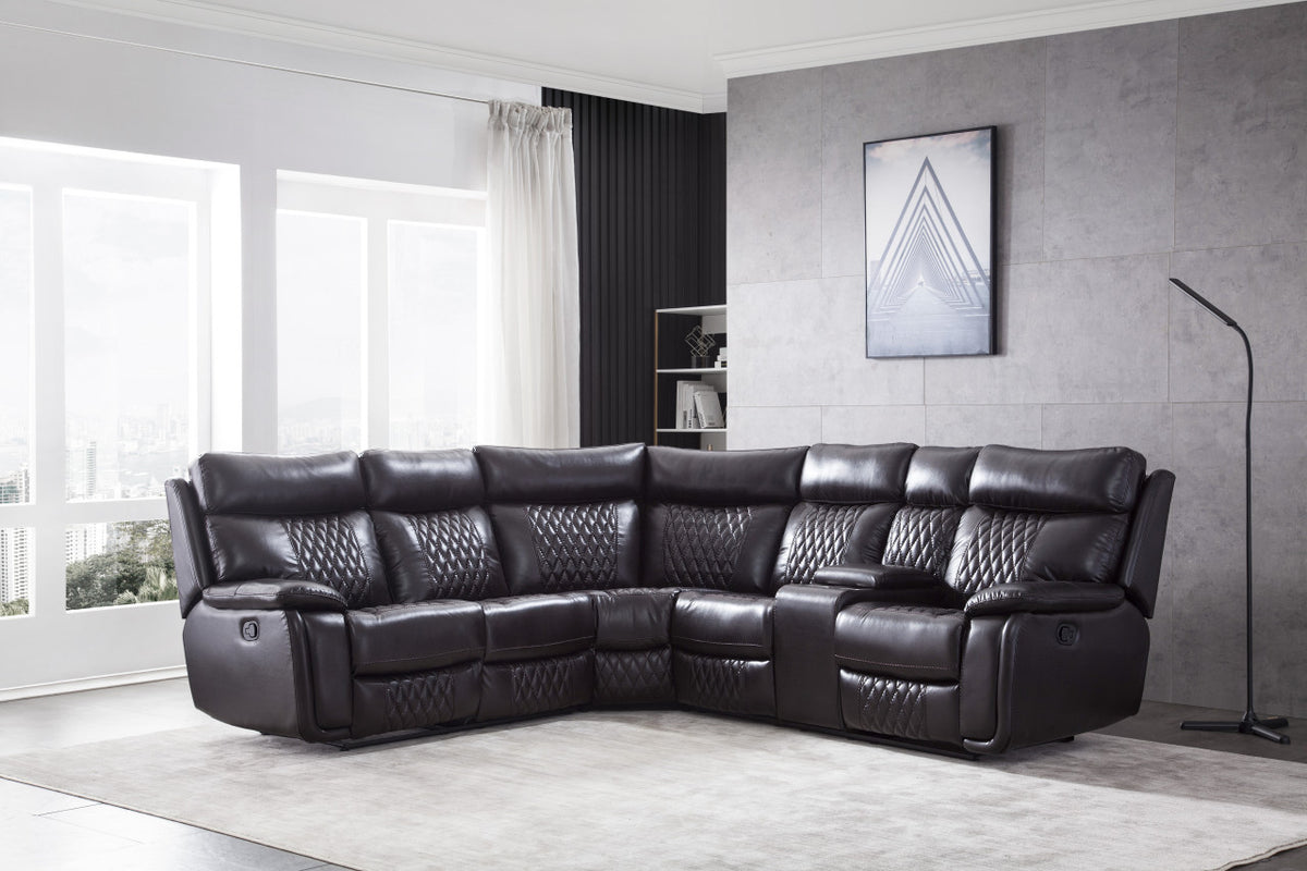 Torus Brown 100" Wide Reclining Sectional