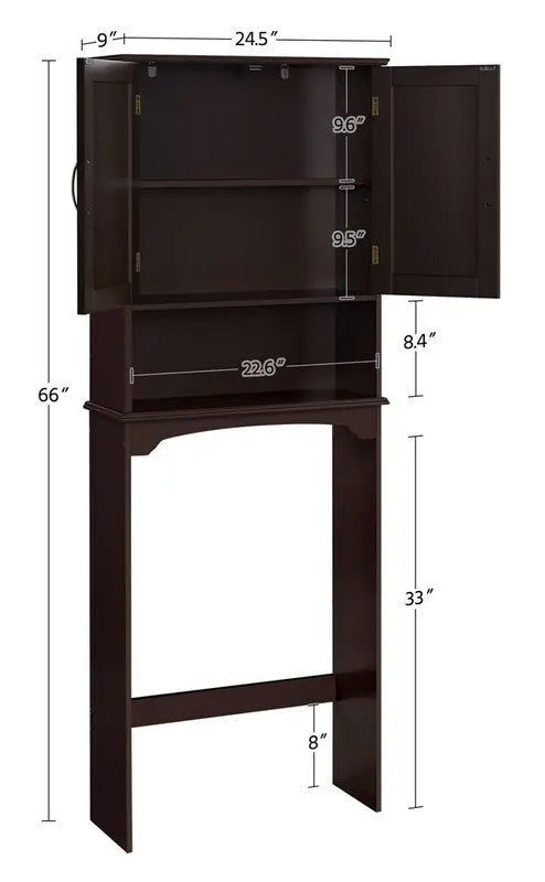 UPTIN Brown 25" x 66" Toilet Bathroom Rack (RTA)