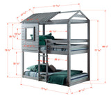 SUITE 10 Rustic Gray Twin Bunkbed