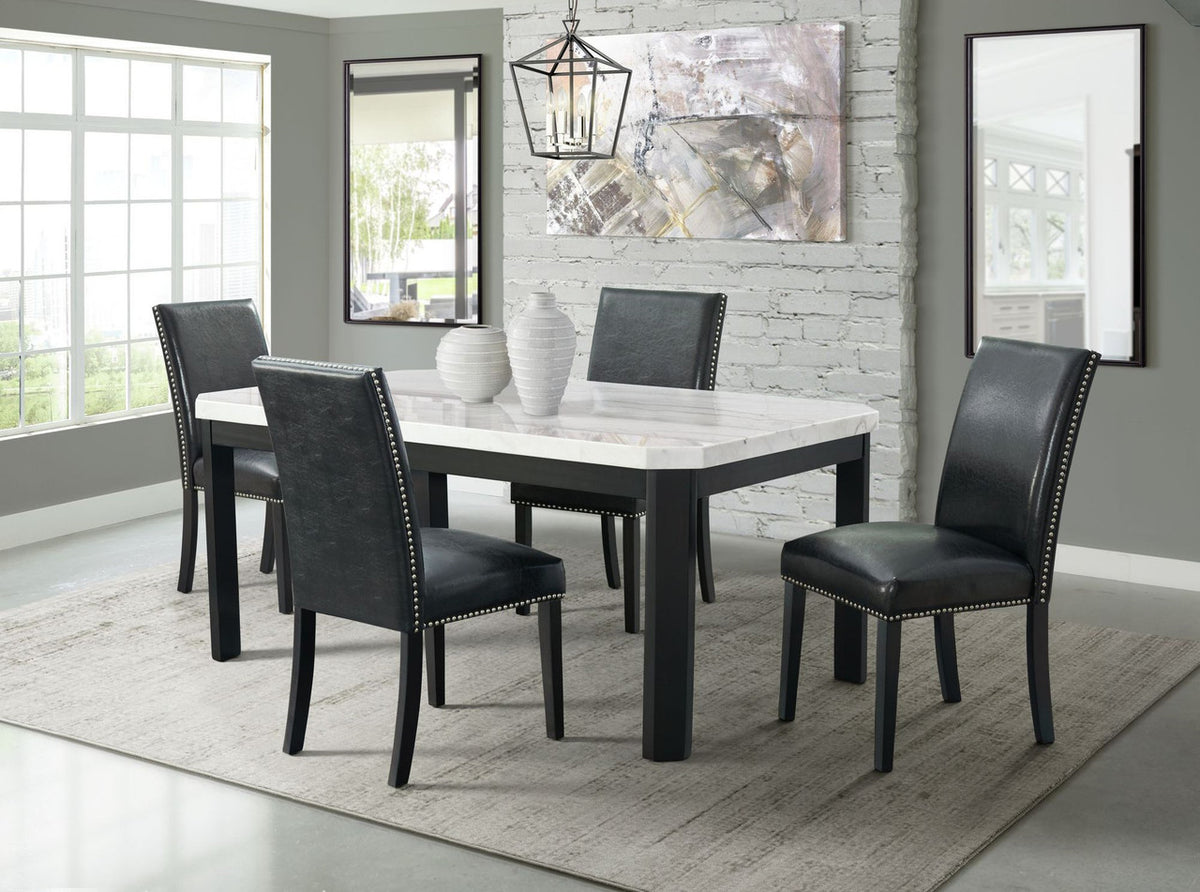 VALERY Black Faux Leather 20" Wide Dining Chair
