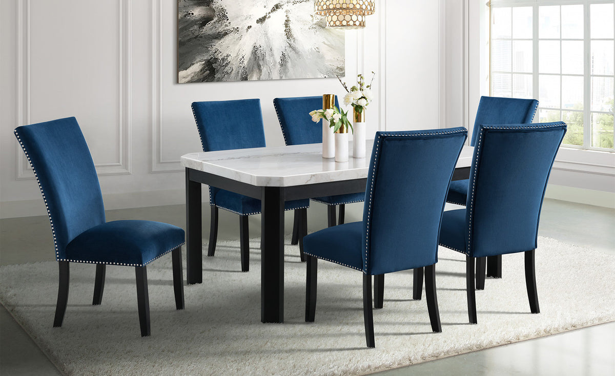 VALERY Blue Velvet 20" Wide Dining Chair