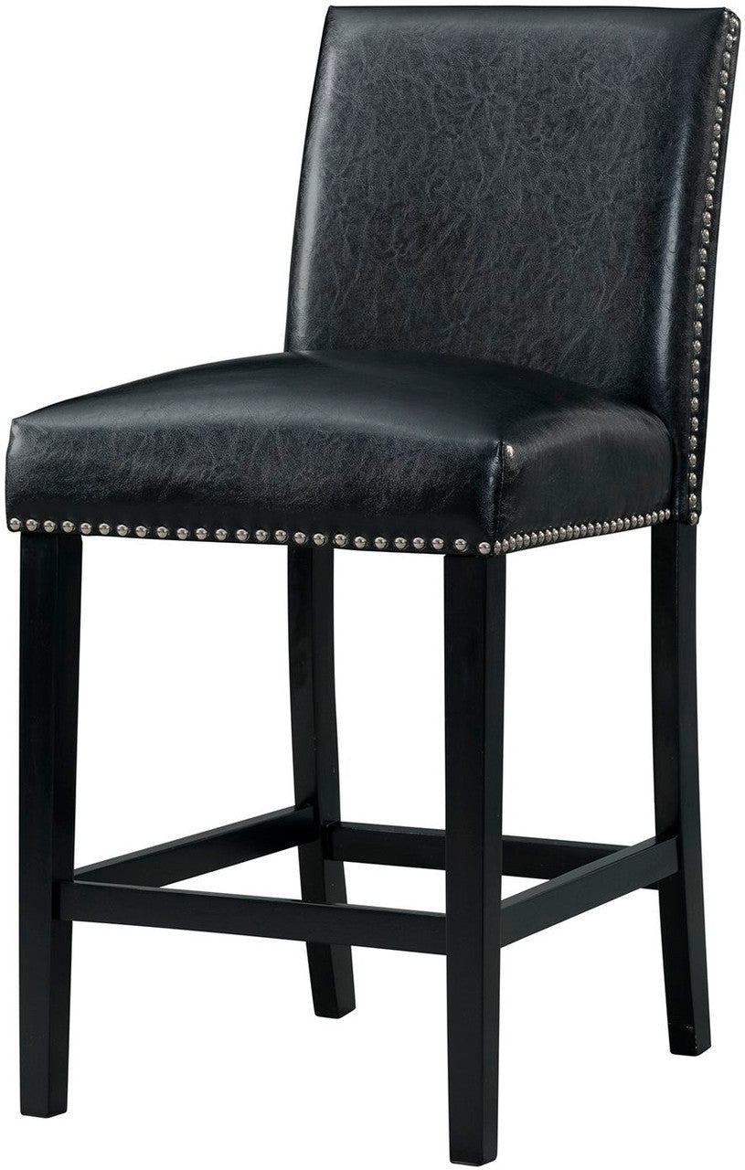 VALERY Black Faux Leather 20" Wide Counter Chair