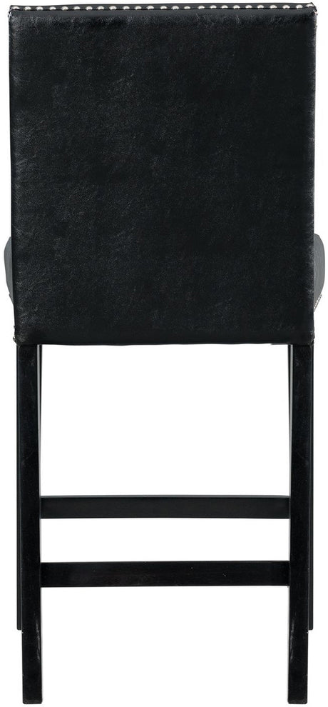 VALERY Black Faux Leather 20" Wide Counter Chair