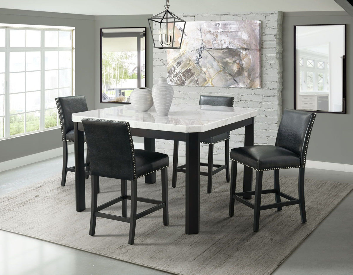 VALERY Black Faux Leather 20" Wide Counter Chair